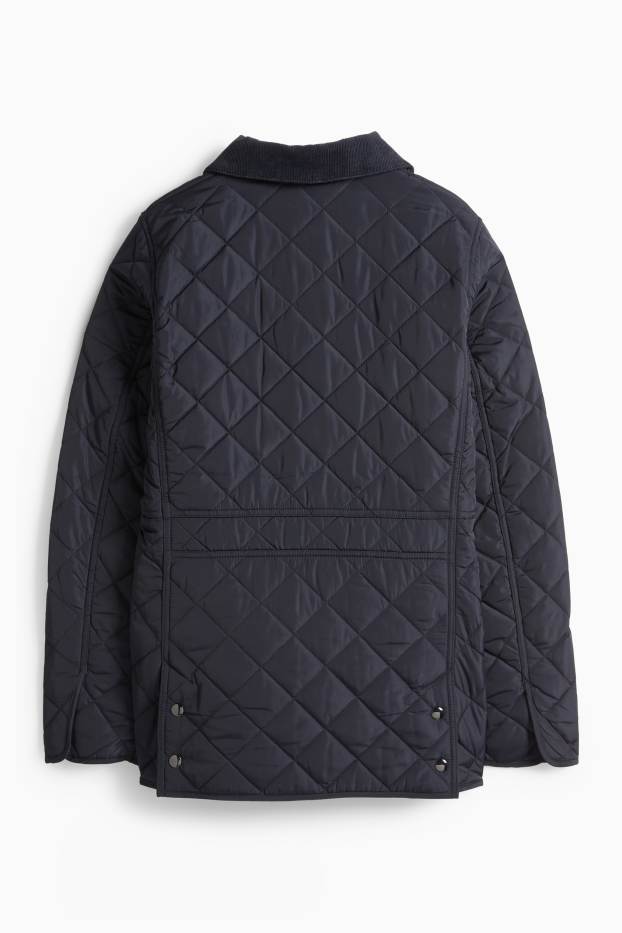 Dames - Jas met stiksels - donkerblauw