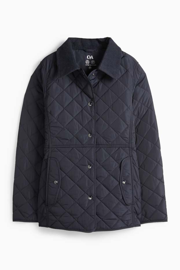 Dames - Jas met stiksels - donkerblauw