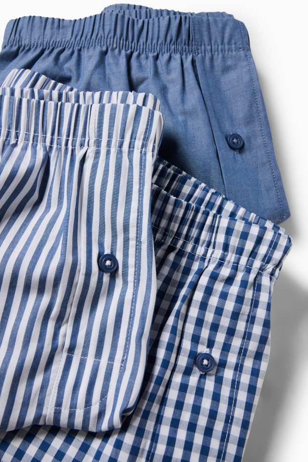 Kinderen: jongens - Boxershorts - donkerblauw / wit