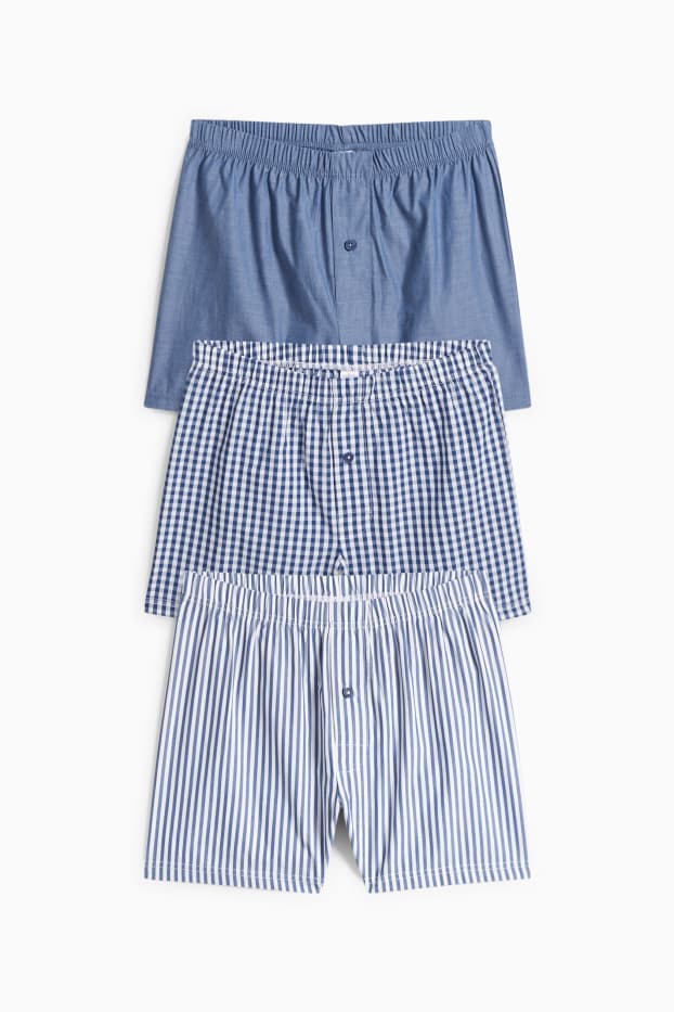 Kinderen: jongens - Boxershorts - donkerblauw / wit