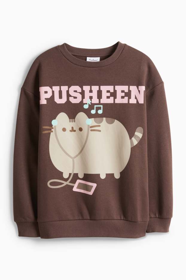 Enfants filles - Pusheen - sweat - marron foncé
