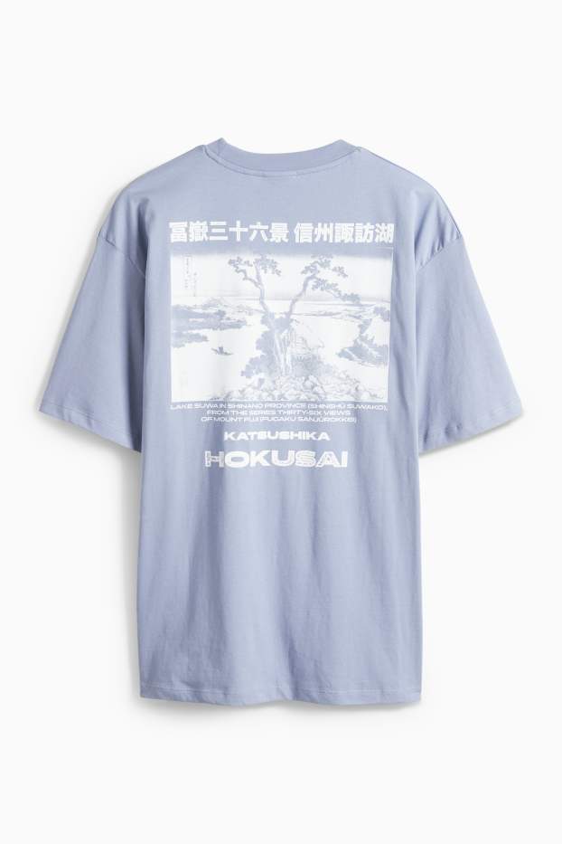 Uomo - T-shirt - relaxed fit - Katsushika Hokusai - blu