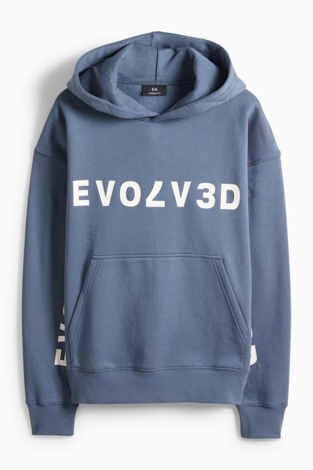 Hommes - Sweat à capuche Oversize - bleu