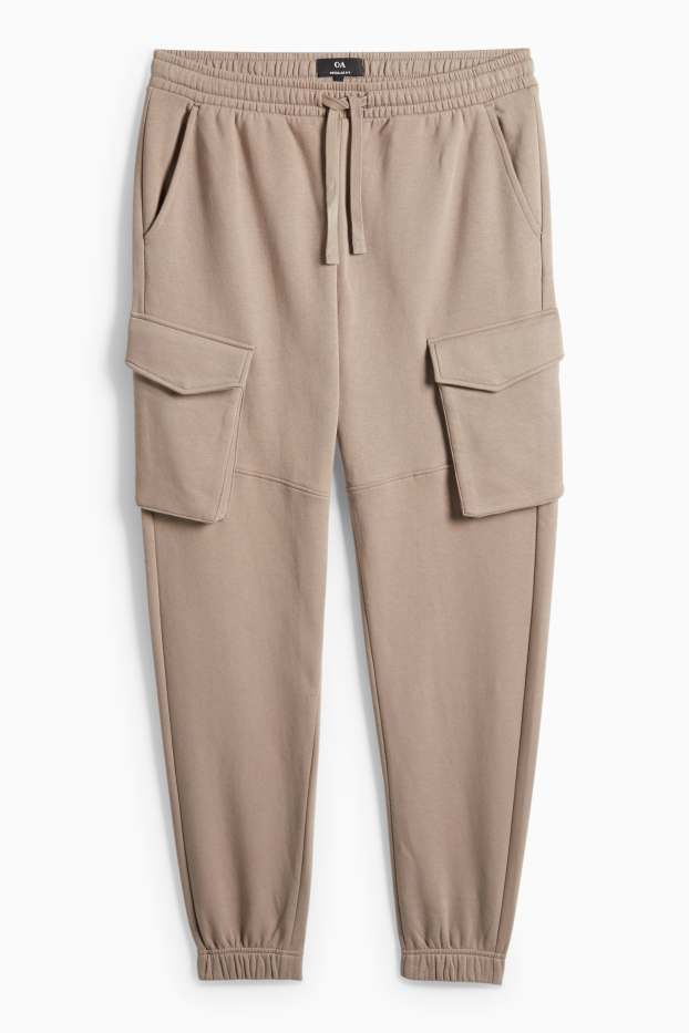 Pánské - Cargo teplákové kalhoty - taupe