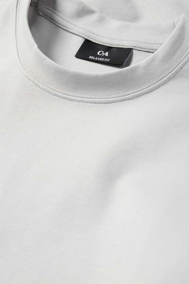 Pánské - Tričko - relaxed fit - světle šedá