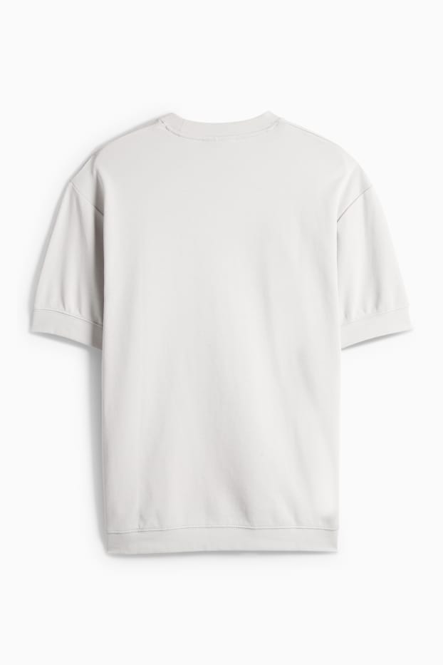 Pánské - Tričko - relaxed fit - světle šedá