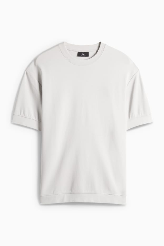 Pánské - Tričko - relaxed fit - světle šedá