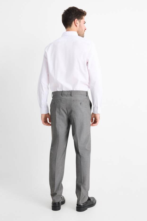 Pánské - Oblekové kalhoty - regular fit - stretch - šedá