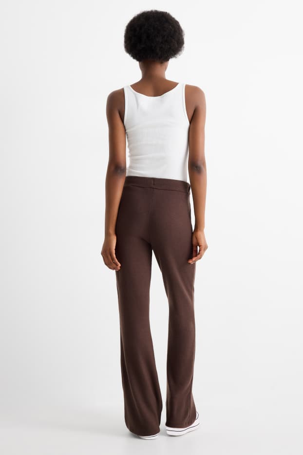 Damen - Strick-Jogginghose - dunkelbraun