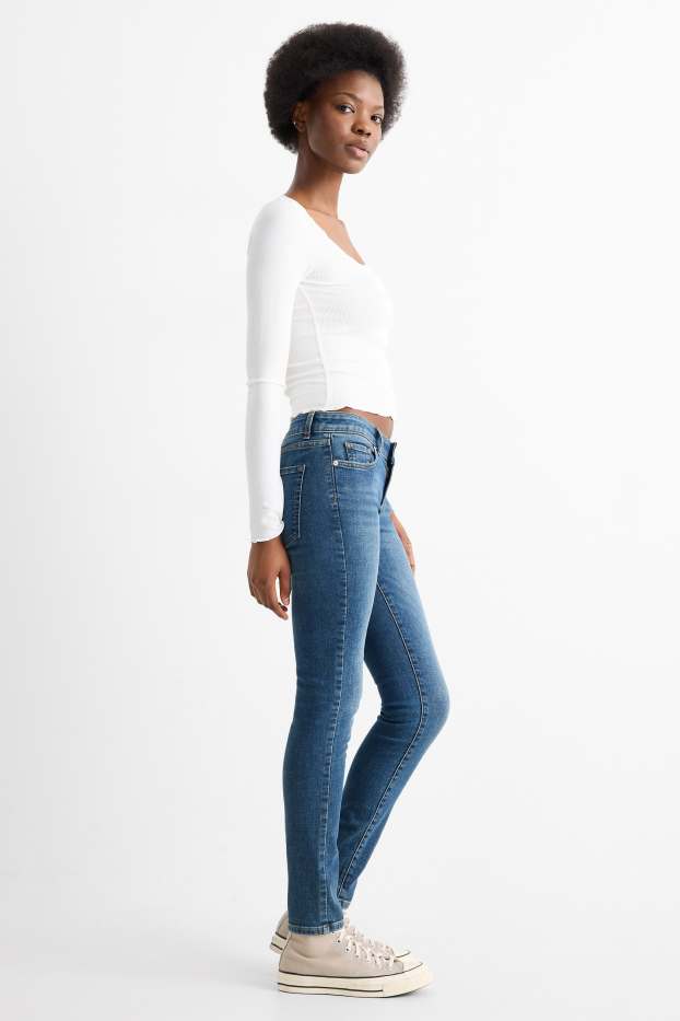 Dames - Skinny jeans - low waist - LYCRA® - jeansblauw