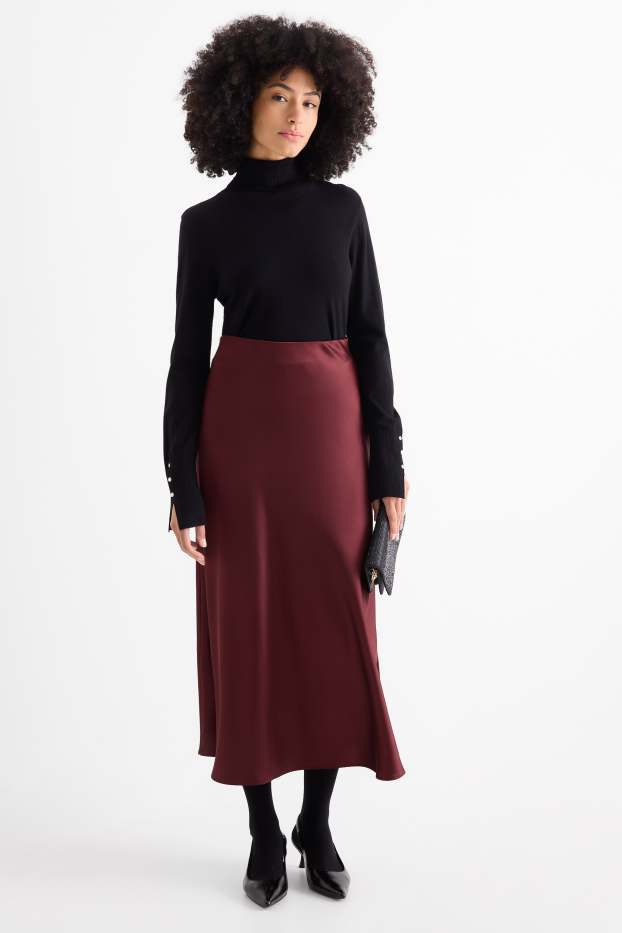 Dona - Faldilla de setí - bordeus