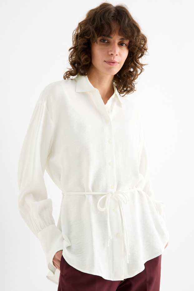 Women - Blouse - snow white