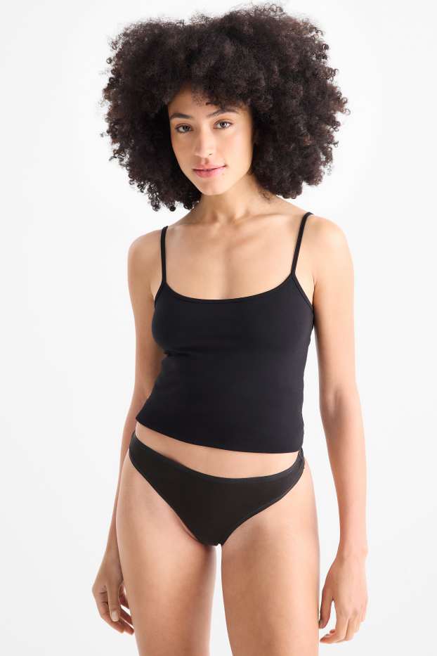 Femmes - Lot de 3 - strings - noir
