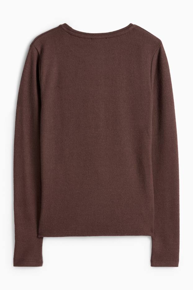 Dames - T-shirt - donkerbruin