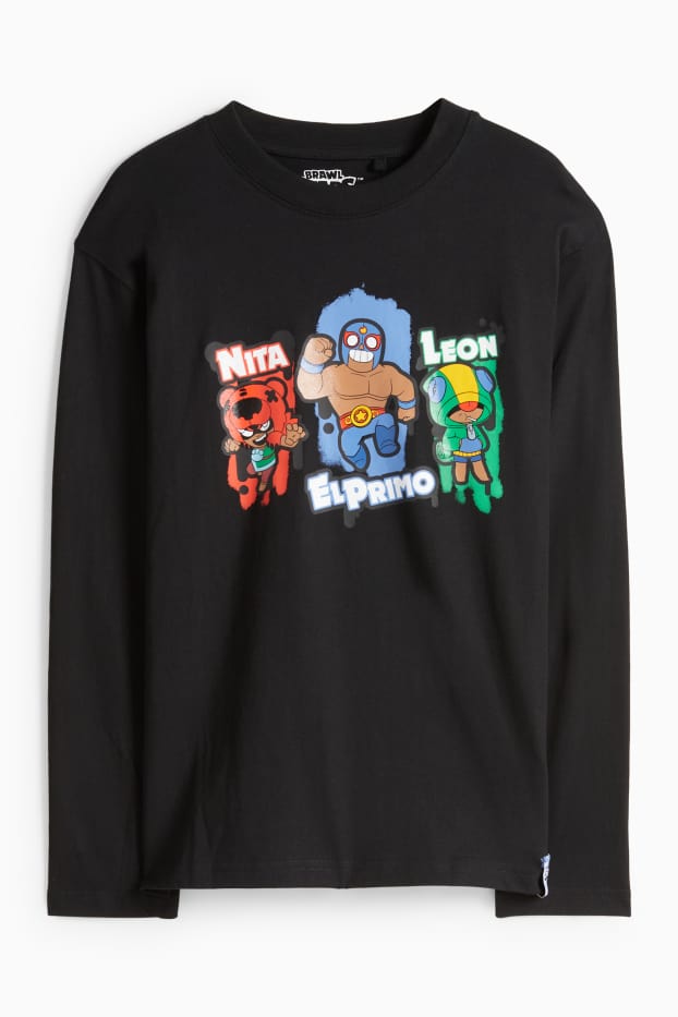 Kinder Jungen - Brawl Stars - Langarmshirt - schwarz