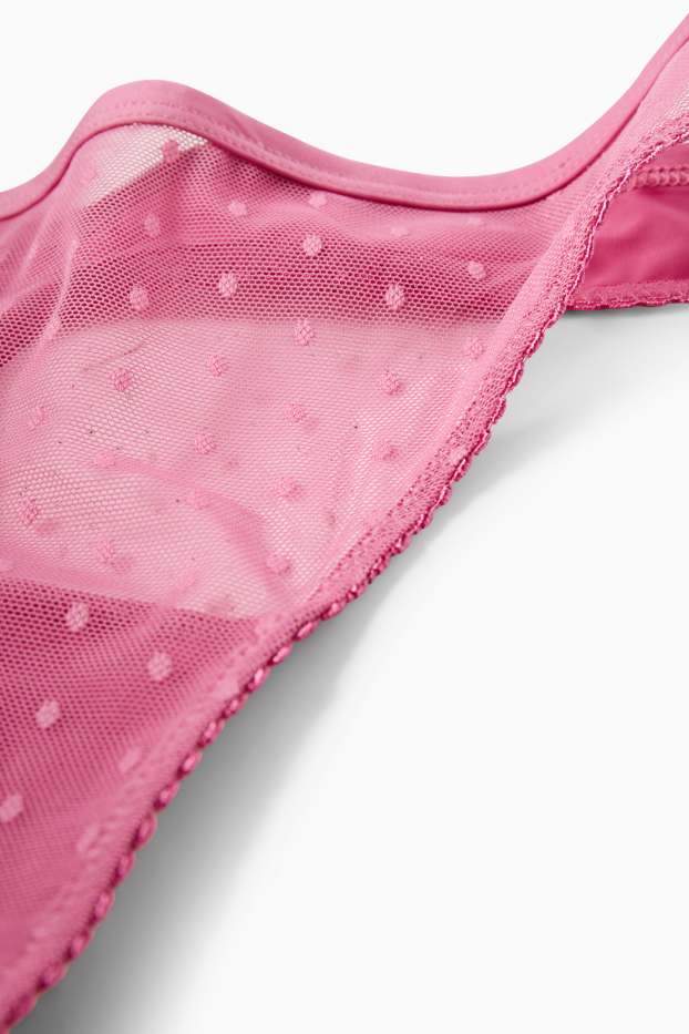 Damen - String - gepunktet - pink