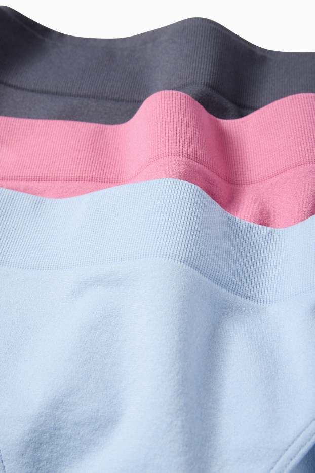 Women - Multipack of 3 - briefs - seamless - light blue