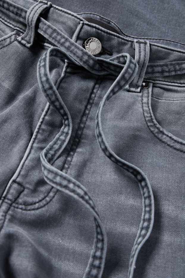 Dames - Wide leg jeans - mid waist - jeansgrijs