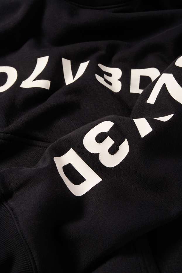 Hommes - Sweat à capuche Oversize - noir