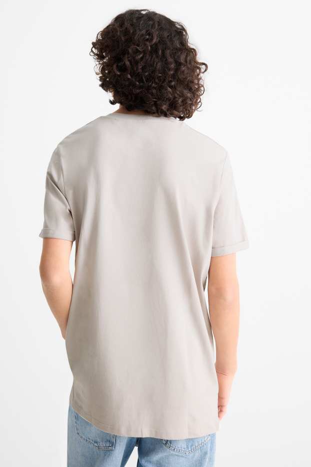 Men - T-shirt - regular fit - light gray
