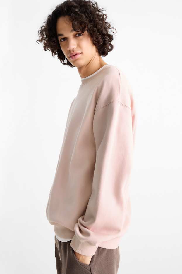 Mężczyźni - Bluza oversize - jasnoróżowy