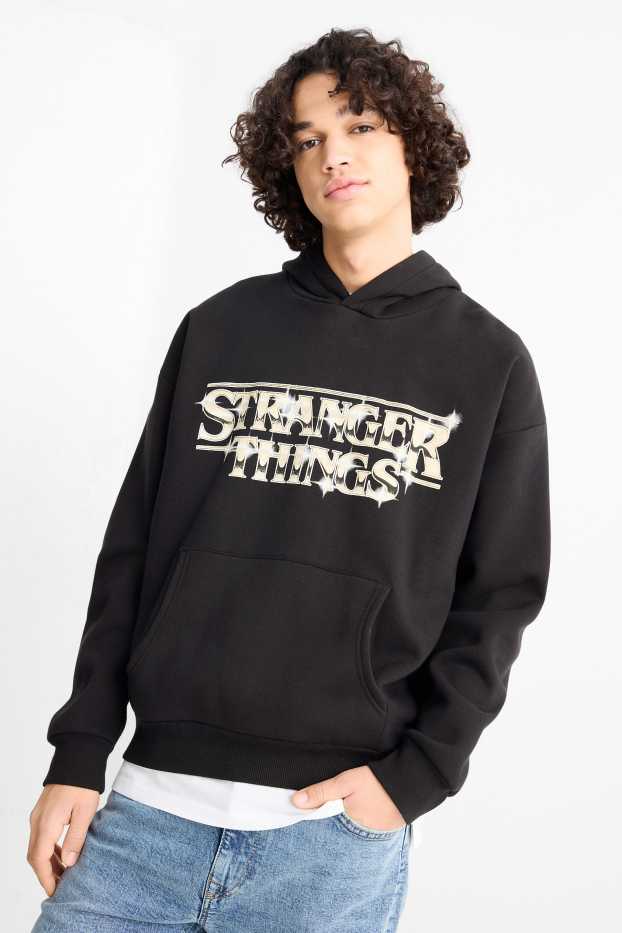 Uomo - Felpa con cappuccio - unisex - Stranger Things - nero
