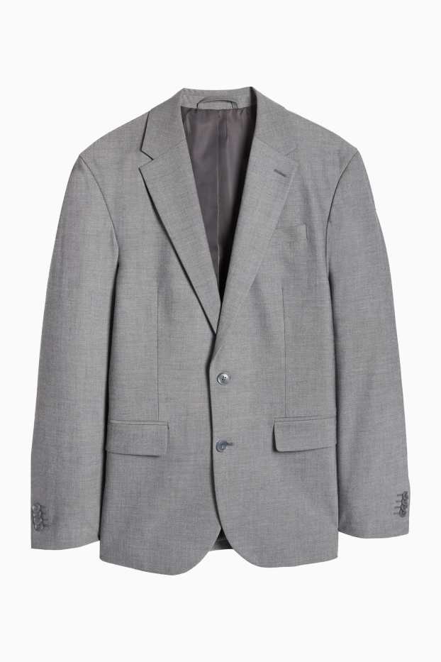 Pánské - Oblekové sako - regular fit - stretch - šedá