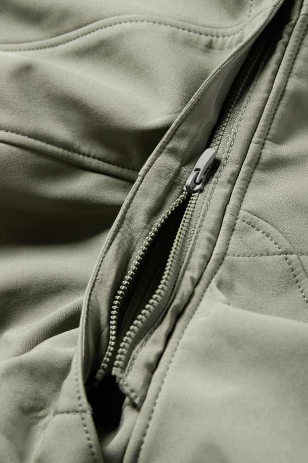 Herren - Softshelljacke mit Kapuze - wasserabweisend - grün