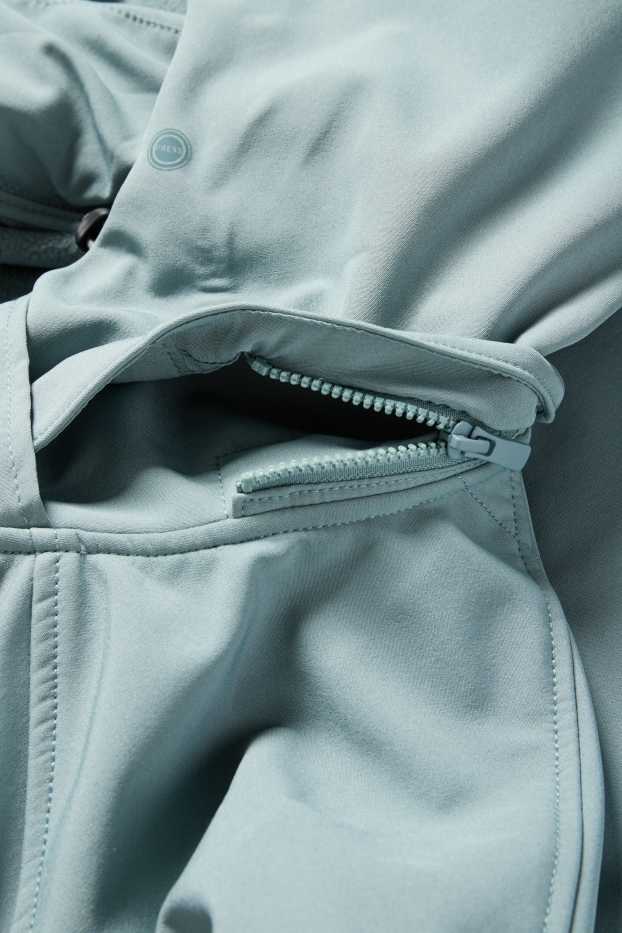 Bărbați - Geacă softshell cu glugă - rezistentă la apă - albastru deschis