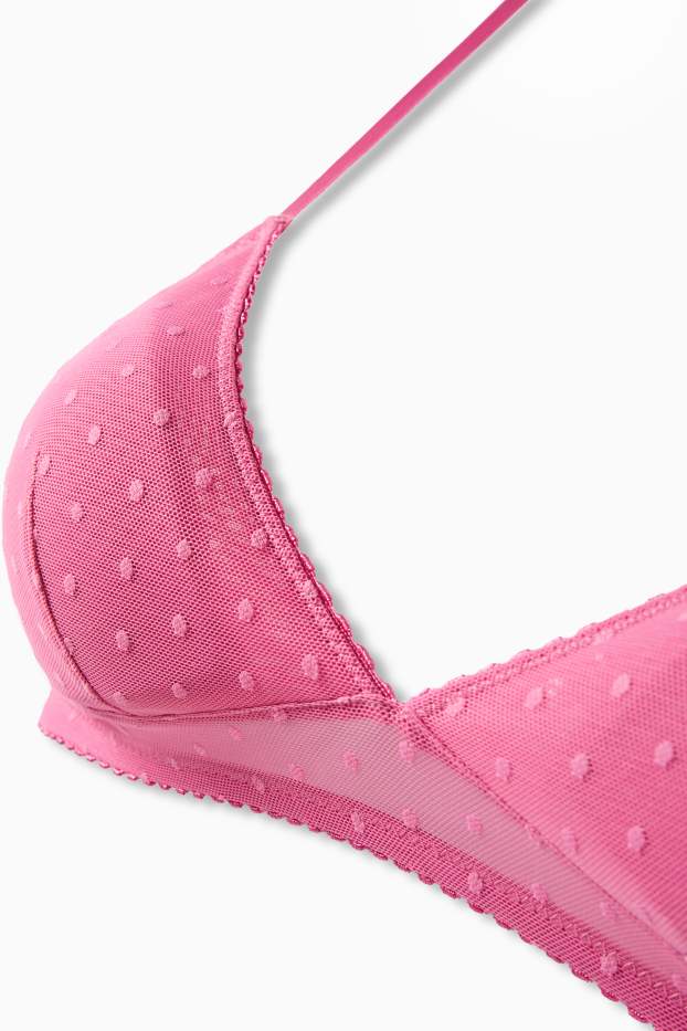 Damen - Bralette - wattiert - gepunktet - pink