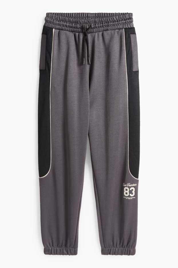 Děti - chlapci - Teplákové kalhoty - černá/tmavošedá