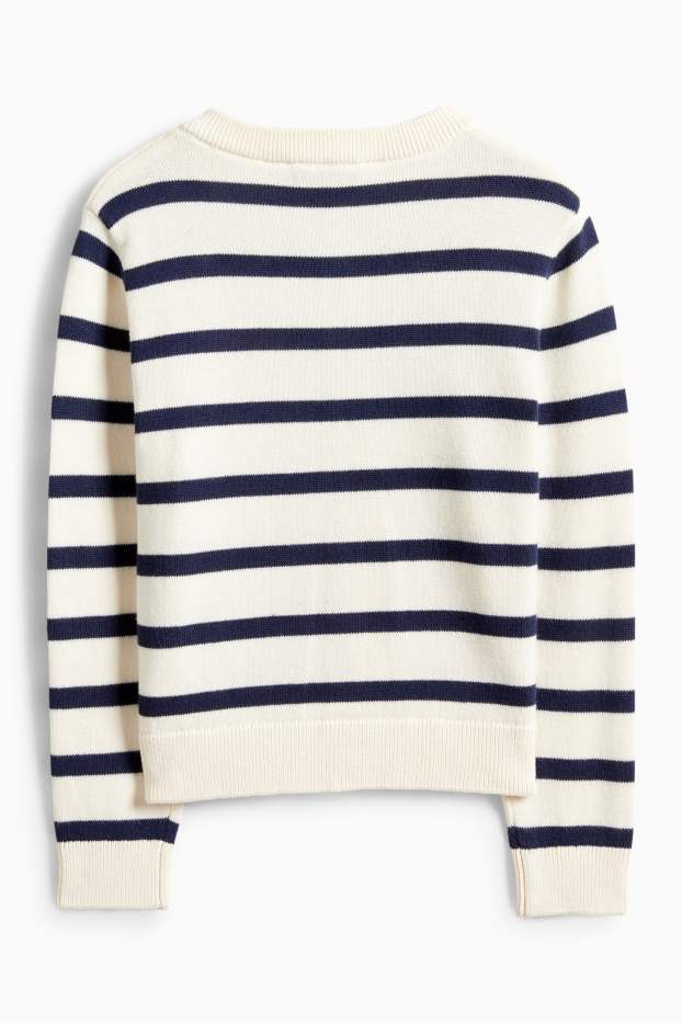 Bambine - Cardigan - a righe - blu scuro / bianco crema