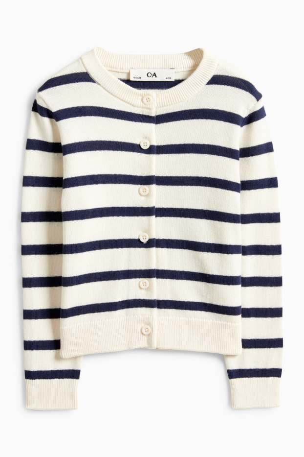 Bambine - Cardigan - a righe - blu scuro / bianco crema