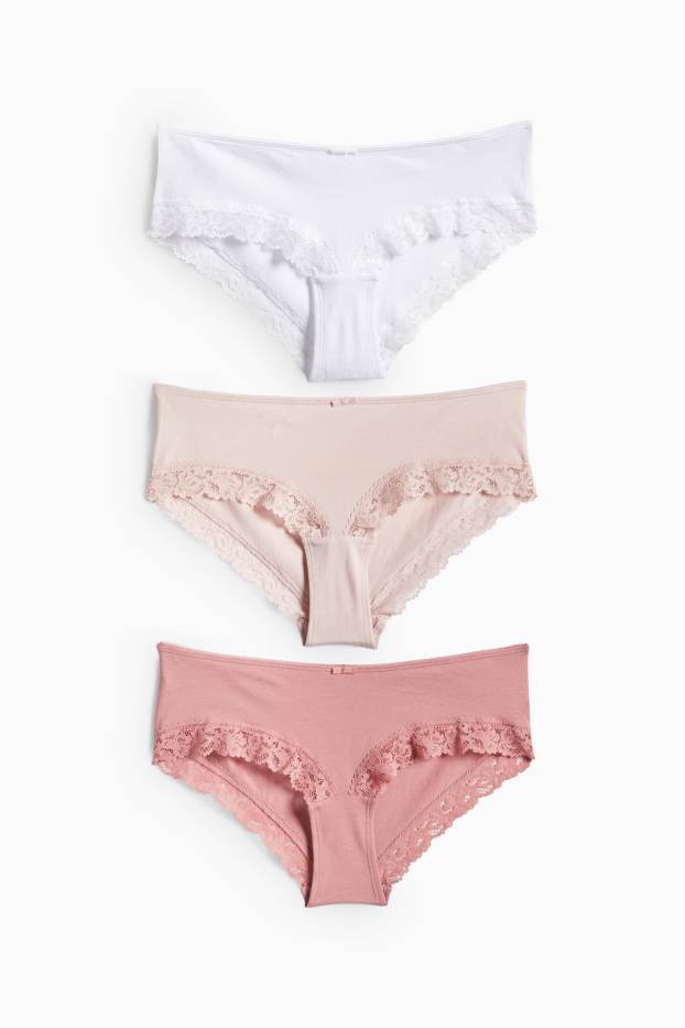 Damen - Multipack 3er - Slip - rosa