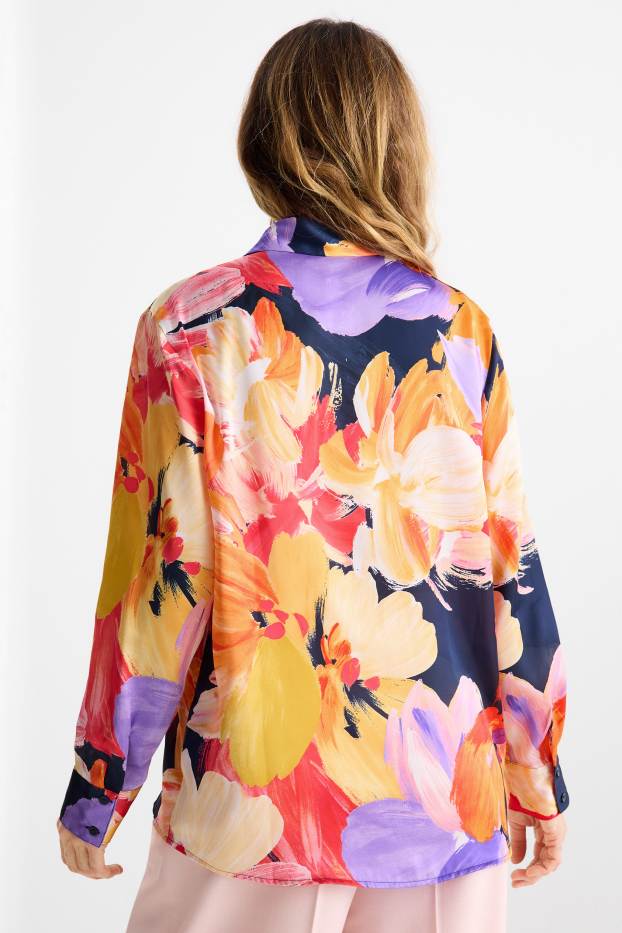 Femei - Bluză - cu flori - multicolor