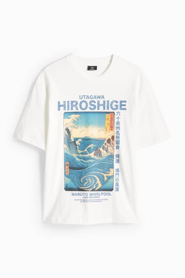 Uomo - T-shirt - relaxed fit - Utagawa Hiroshige - bianco