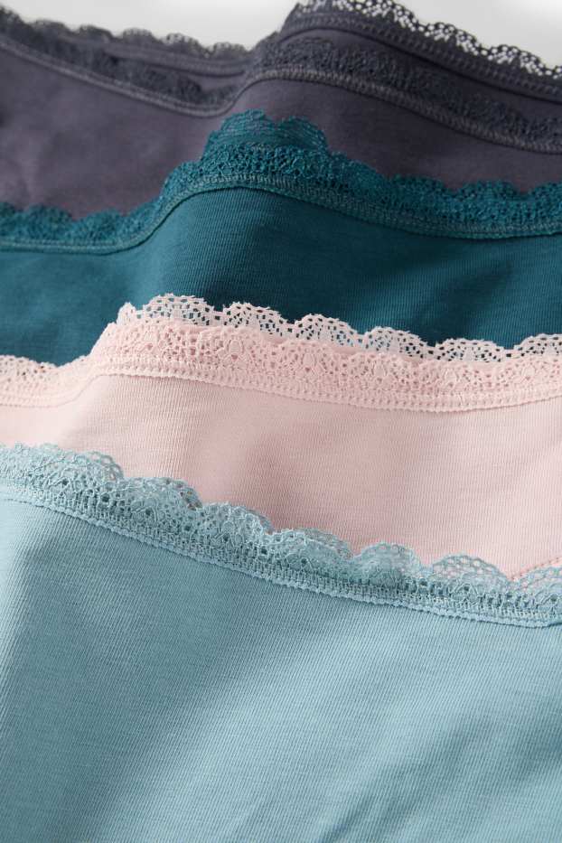 Damen - Multipack 4er - Slip - rosa / türkis