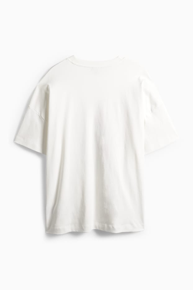 Damen - T-Shirt - Regular Fit - Glanz-Effekt - weiß