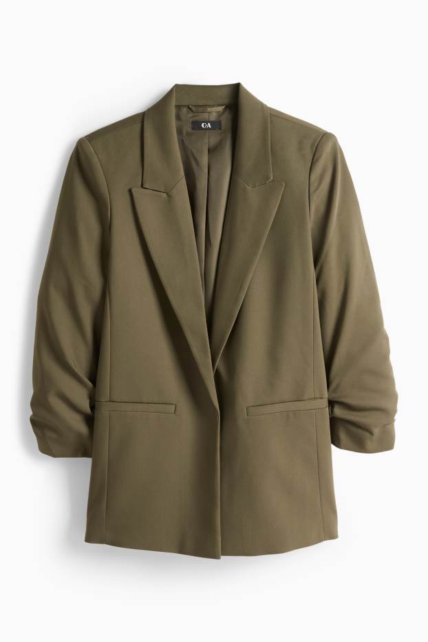 Dames - Business-blazer - regular fit - donkergroen