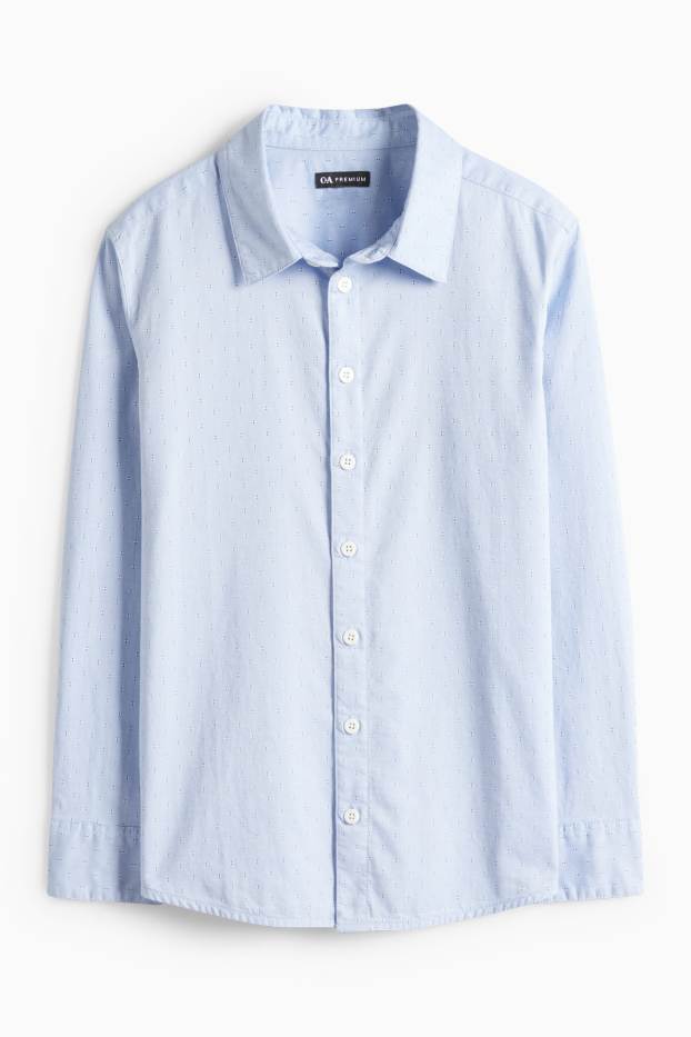 Děti - chlapci - Košile - s minimalistickým potiskem - světle modrá
