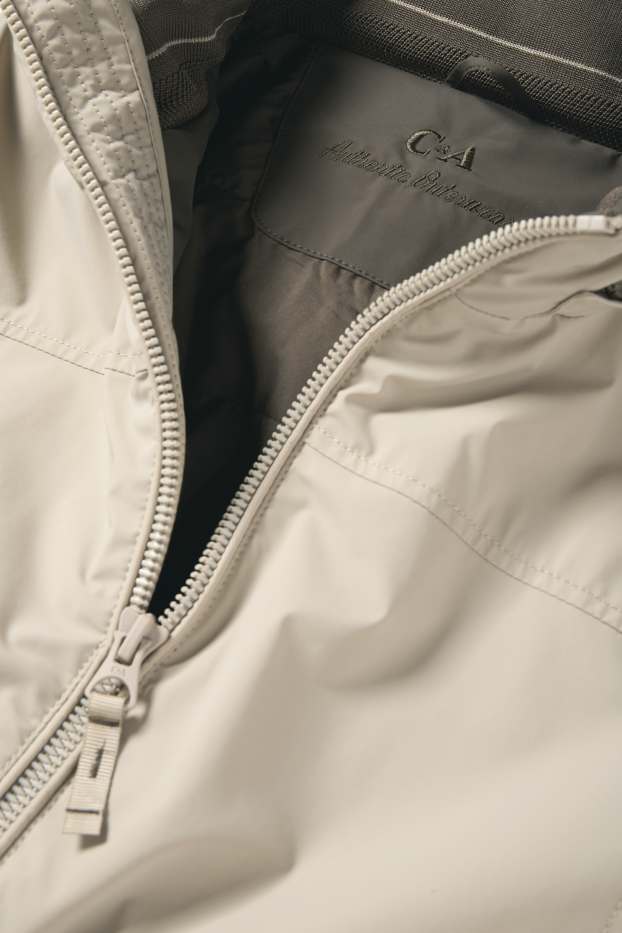 Herren - Jacke mit Kapuze - gefüttert - wasserabweisend - beige