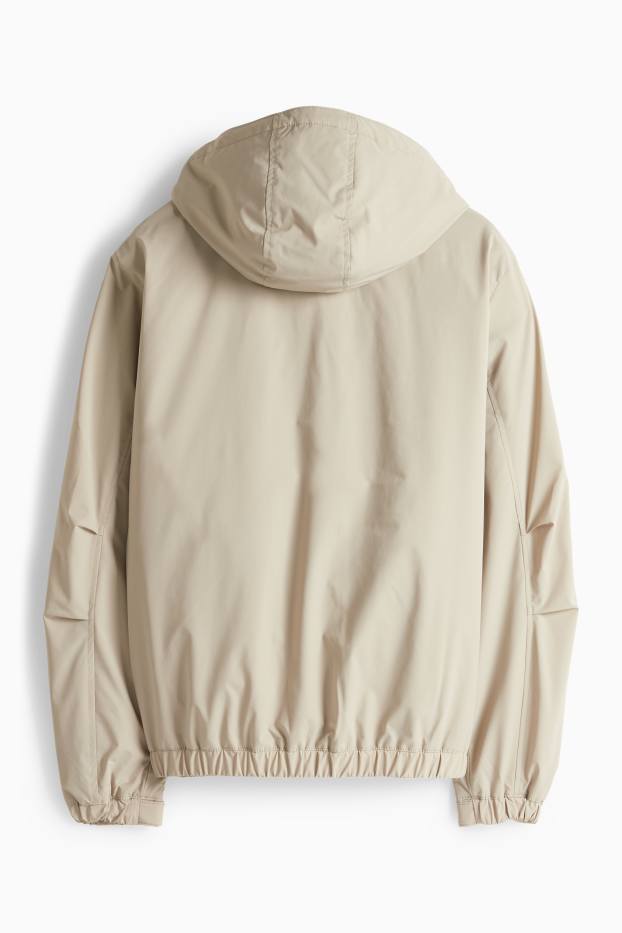 Herren - Jacke mit Kapuze - gefüttert - wasserabweisend - beige