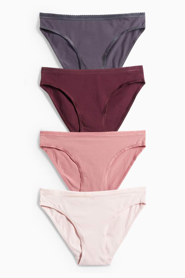 Damen - Multipack 4er - Slip - bordeaux