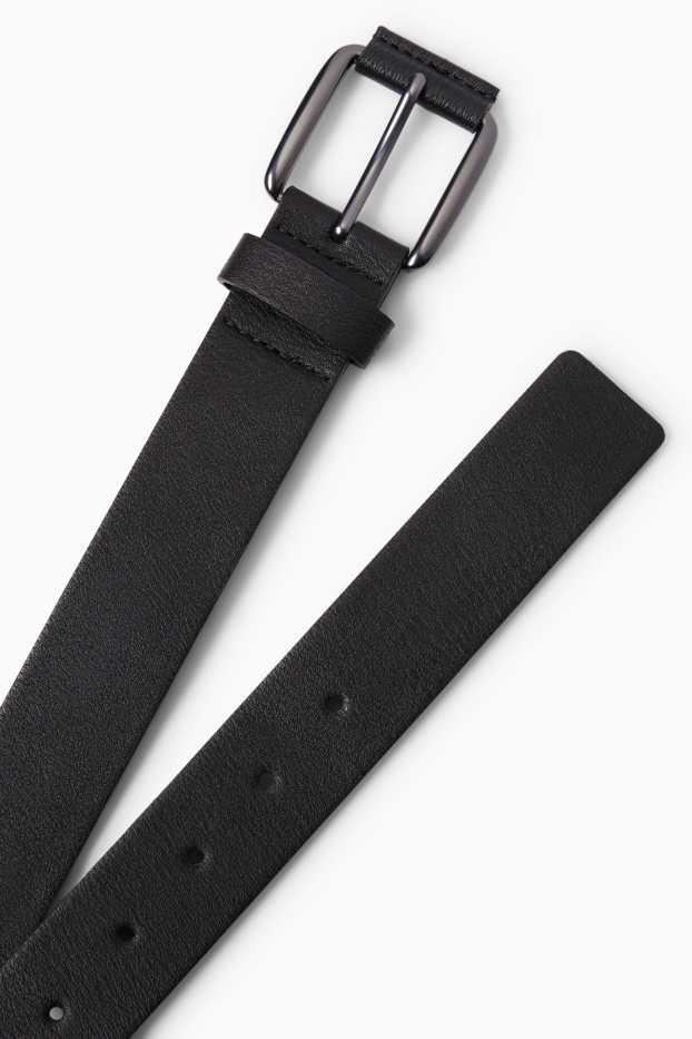 Pánské - Pásek - imitace kůže - černá