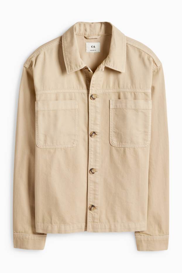 Herren - Hemdjacke - Relaxed Fit - beige