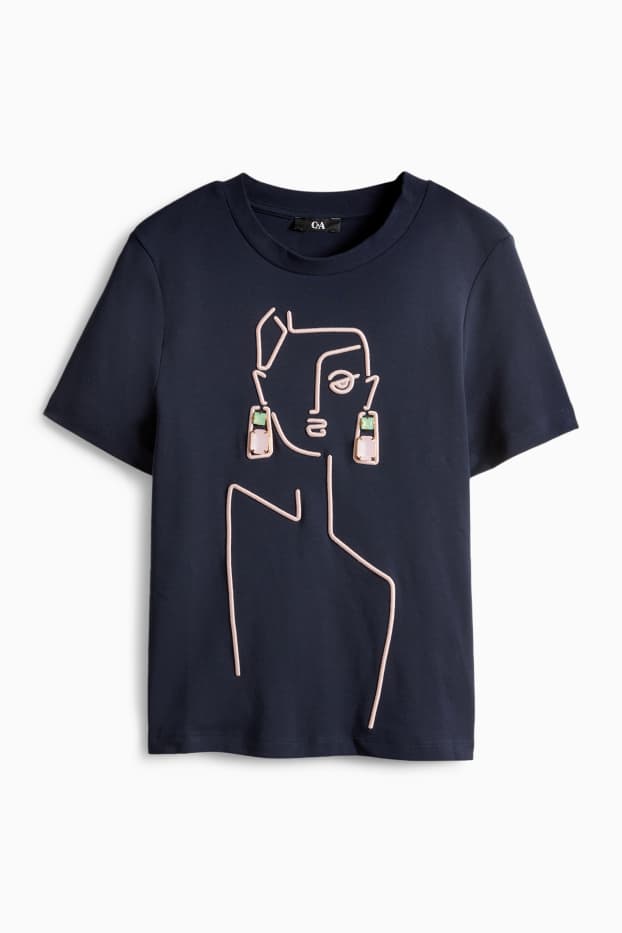 Dámské - Tričko - tmavomodrá