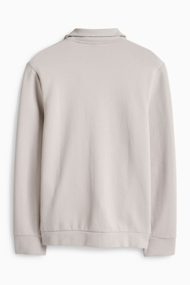 Pánské - Tepláková bunda - světle šedá