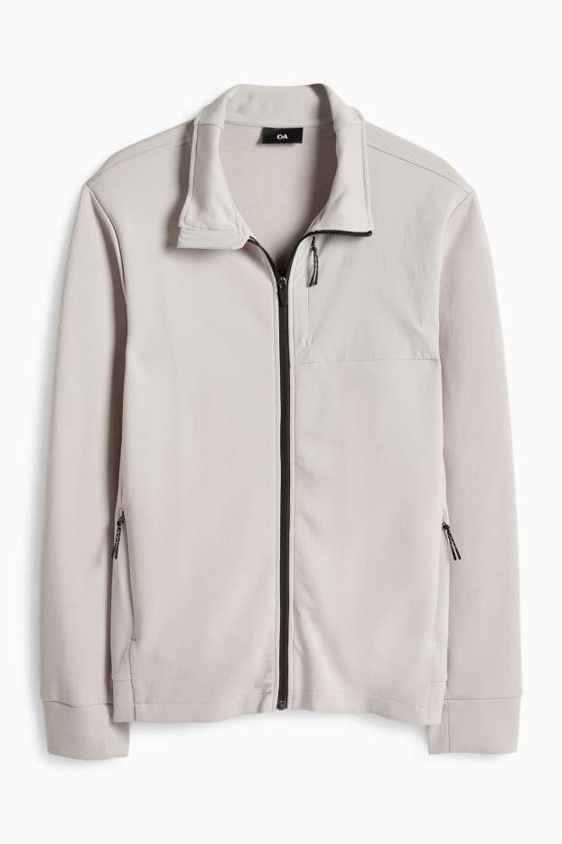 Pánské - Tepláková bunda - světle šedá