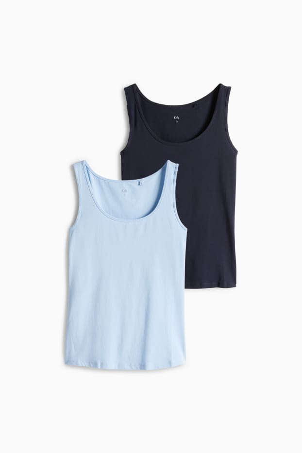 Dona - Paquet de 2 - samarreta de tirants - blau clar