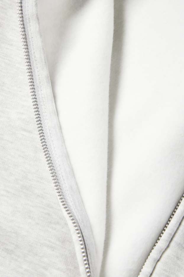 Děti - dívky - Tepláková bunda - světle šedá-žíhaná